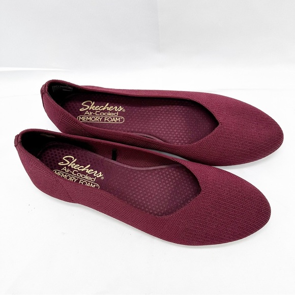 Skechers Cleo wine maroon red slip on pointed flats size 10 - Picture 6 of 8